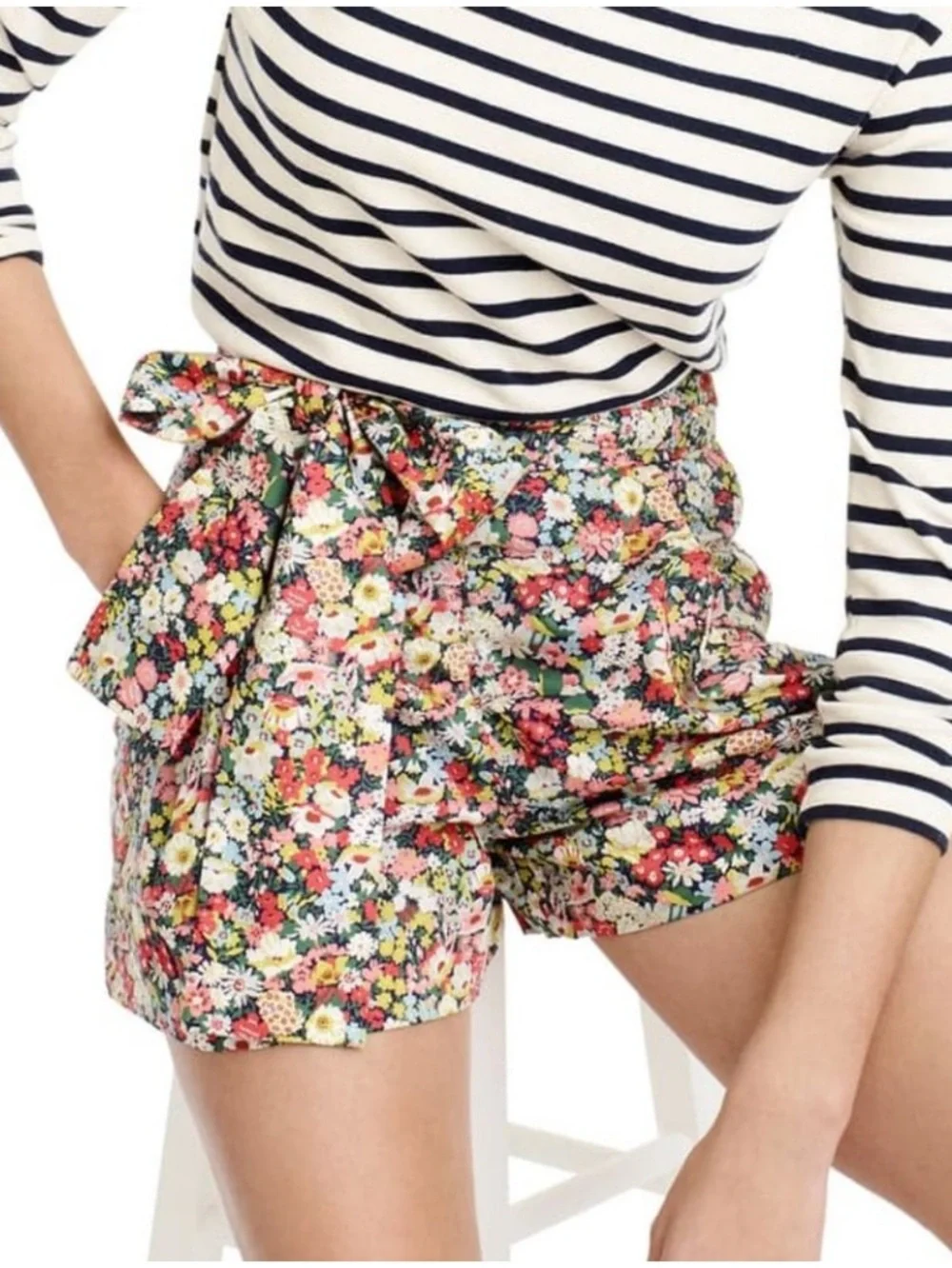 J. Crew x Liberty Tie-waist Short Thorpe Floral Women Romantic Preppy Sz 10 NWT